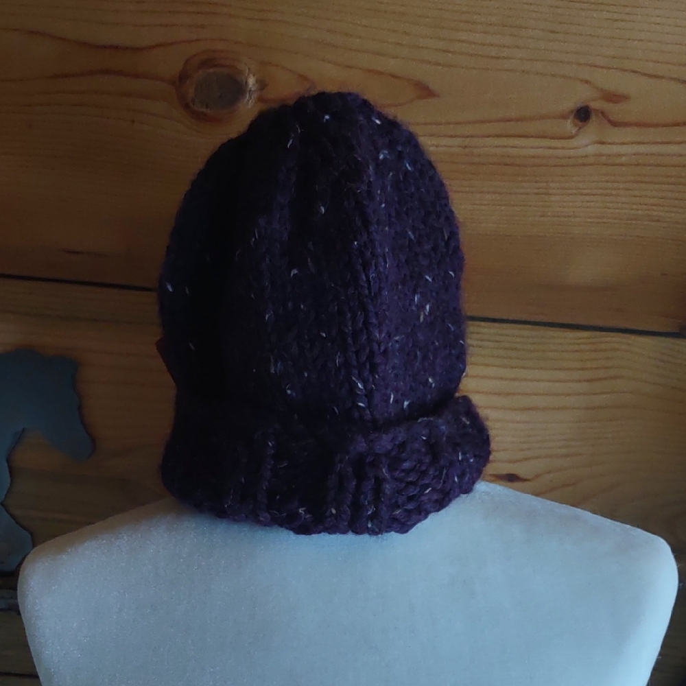 Purple Tweed Handknit Hat